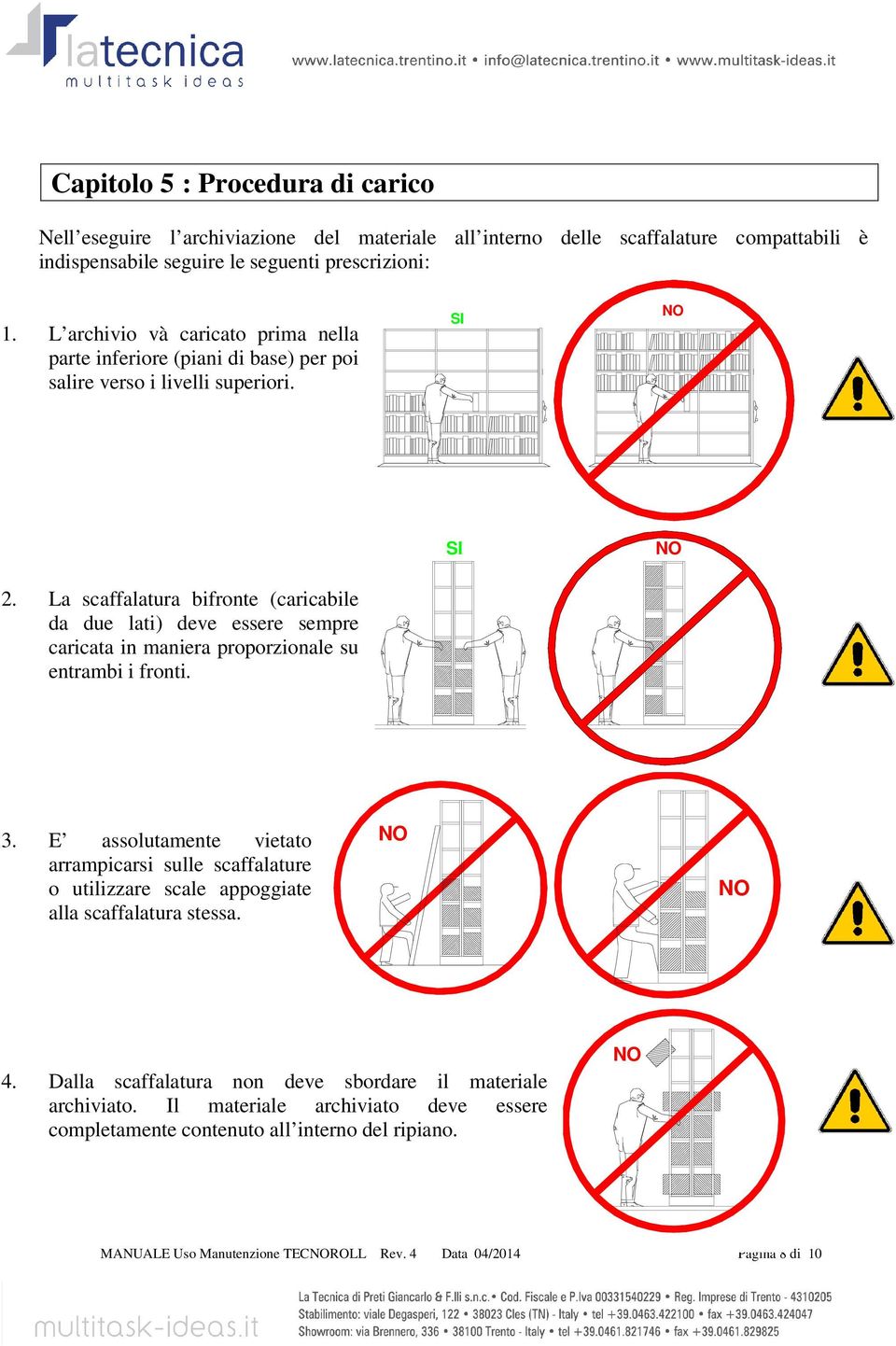 La scaffalatura bifrnte (caricabile da due lati) deve essere sempre caricata in maniera prprzinale su entrambi i frnti. SI 3.