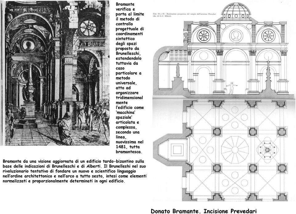 Bramante da una visione aggiornata di un edificio tardo-bizantino sulla base delle indicazioni di Brunelleschi e di Alberti.