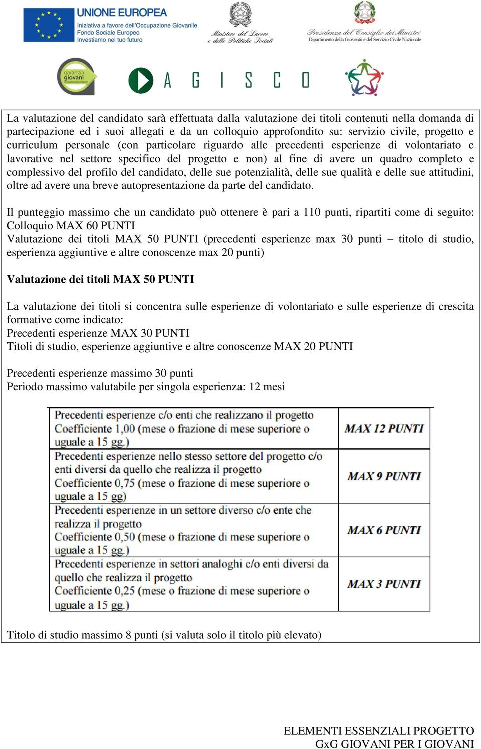 profilo del candidato, delle sue potenzialità, delle sue qualità e delle sue attitudini, oltre ad avere una breve autopresentazione da parte del candidato.