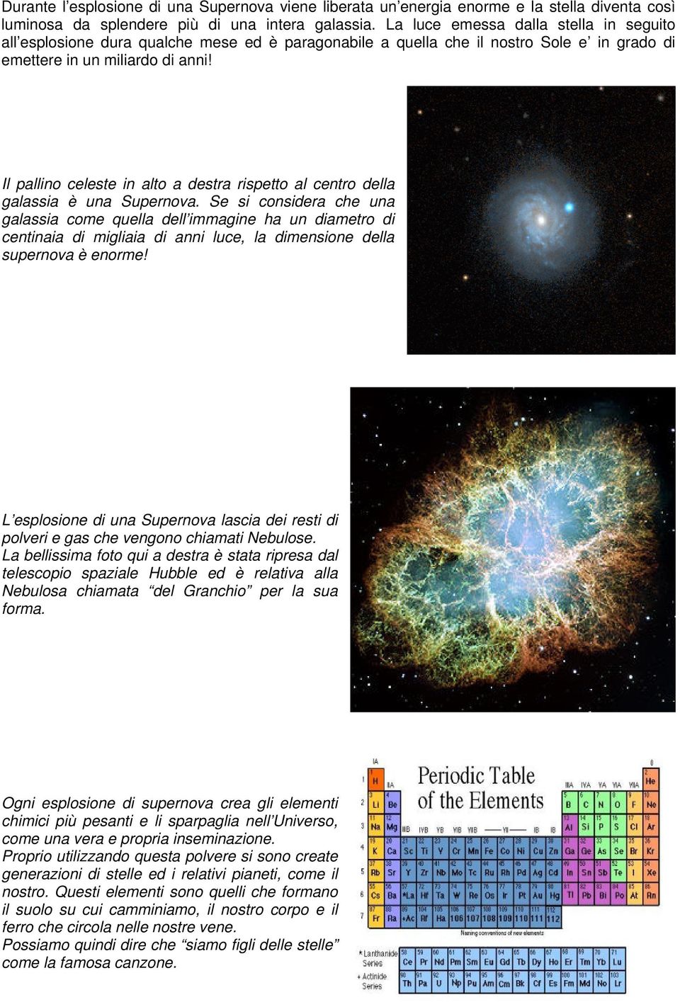 Il pallino celeste in alto a destra rispetto al centro della galassia è una Supernova.