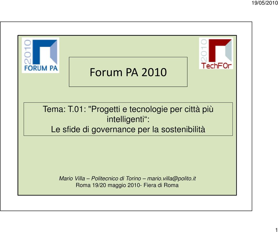 : Le sfide di governance per la sostenibilità Mario