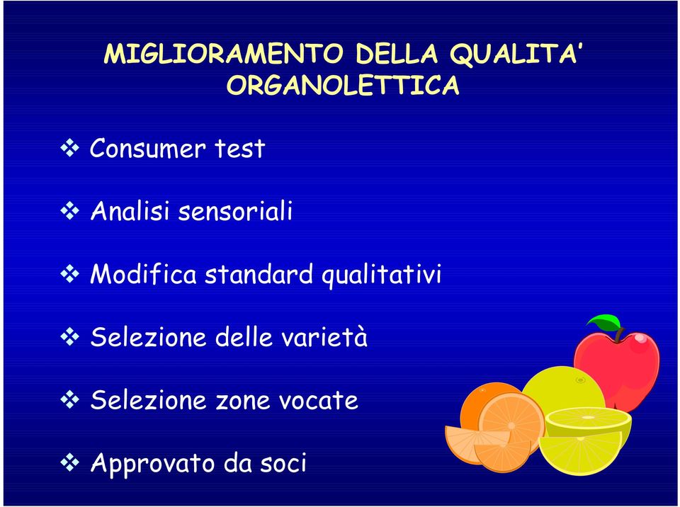 standard qualitativi Selezione delle