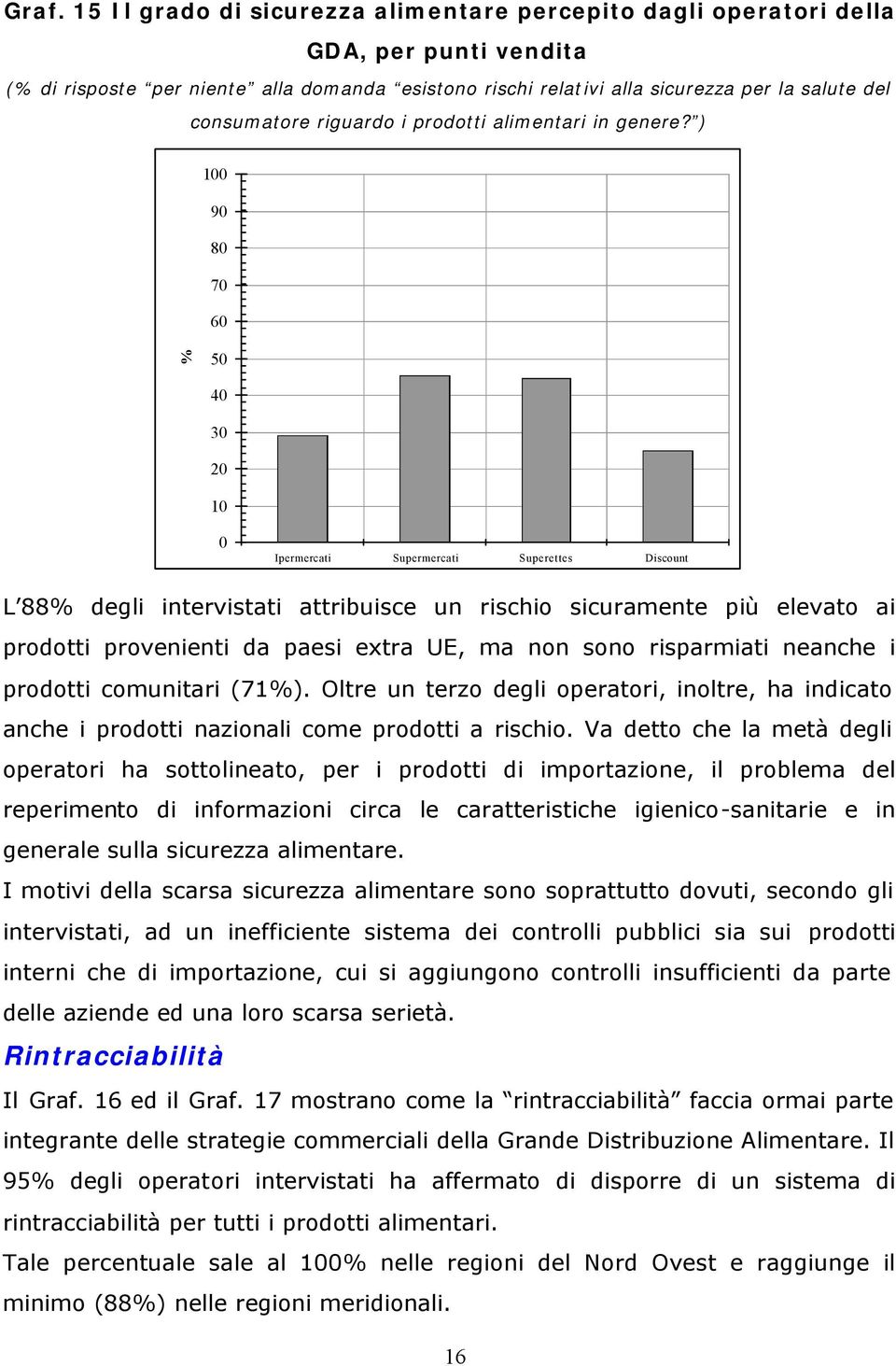 ) 7 6 5 4 Ipermercati Supermercati Superettes Discount L 88 degli intervistati attribuisce un rischio sicuramente più elevato ai prodotti provenienti da paesi extra UE, ma non sono risparmiati