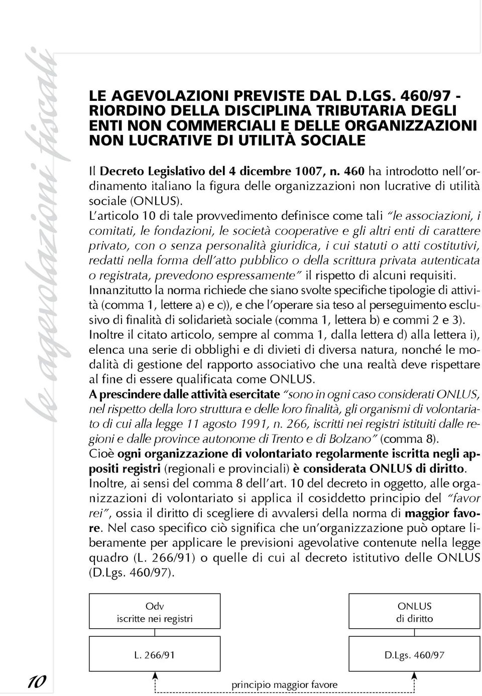 460 ha introdotto nell ordinamento italiano la figura delle organizzazioni non lucrative di utilità sociale (ONLUS).