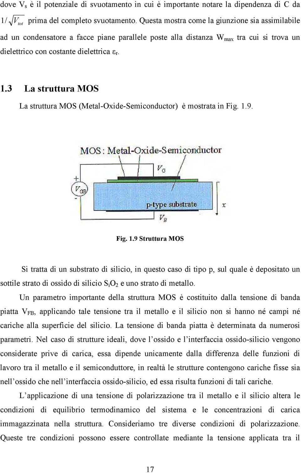 3 La struttura MOS La struttura MOS (Metal-Oxide-Semiconductor) è mostrata in Fig. 1.