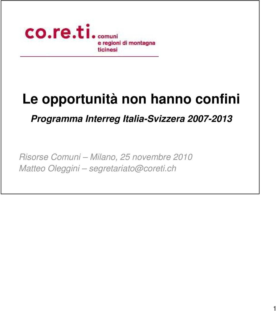 2007-2013 Risorse Comuni Milano, 25