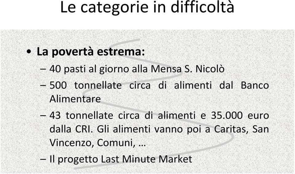 Nicolò 500 tonnellate circa di alimenti dal Banco Alimentare 43