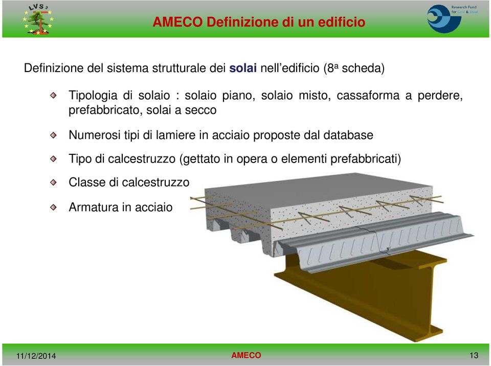 prefabbricato, solai a secco Numerosi tipi di lamiere in acciaio proposte dal database Tipo