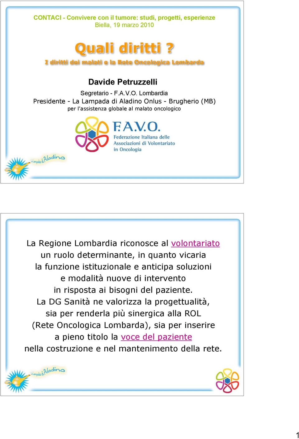 cologica Lombarda Davide Petruzzelli Segretario - F.A.V.O.
