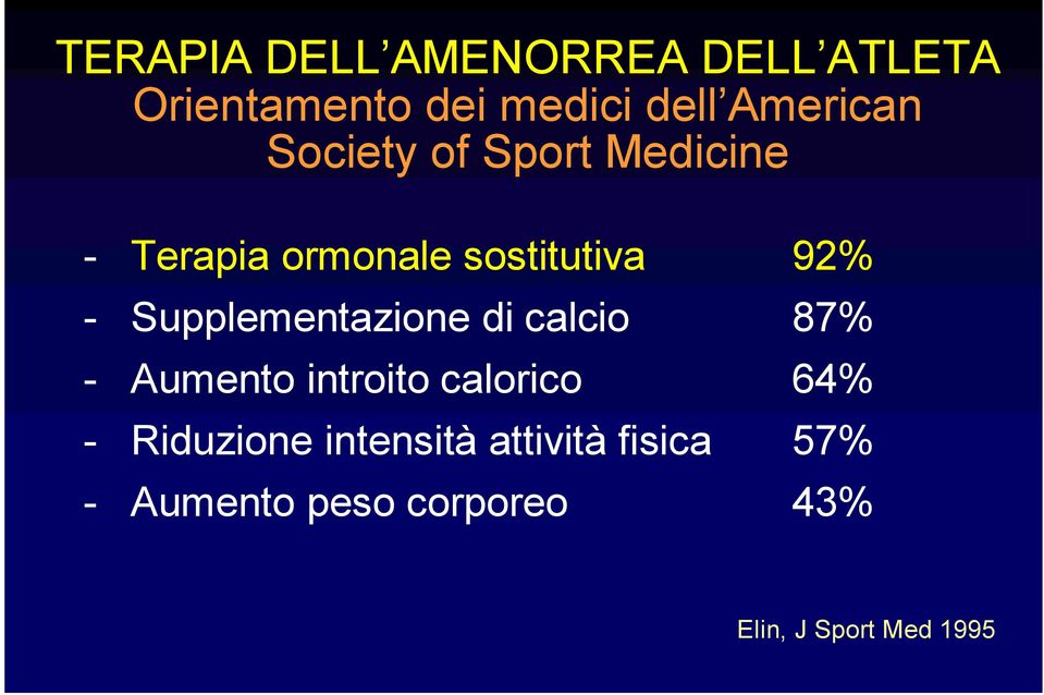 Supplementazione di calcio 87% - Aumento introito calorico 64% -