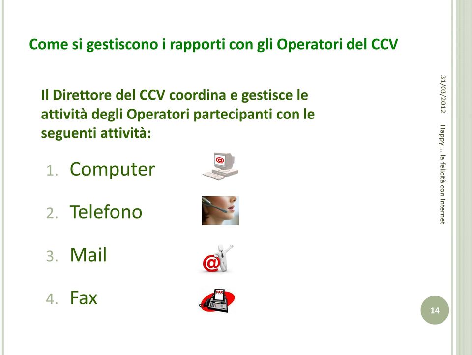 attività degli Operatori partecipanti con le