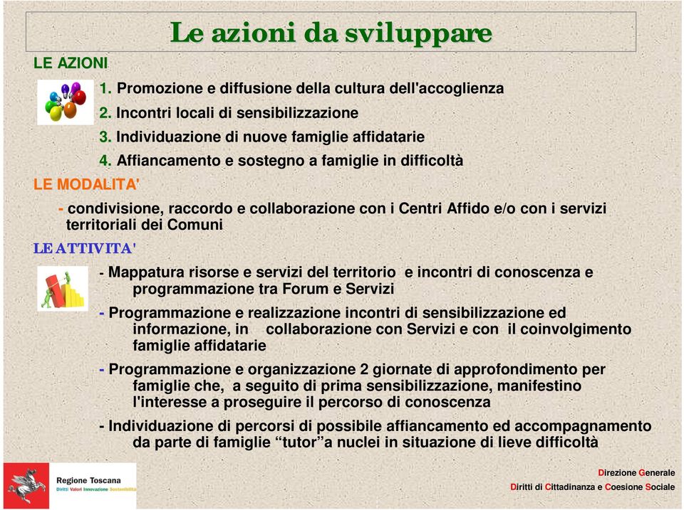 del territorio e incontri di conoscenza e programmazione tra Forum e Servizi - Programmazione e realizzazione incontri di sensibilizzazione ed informazione, in collaborazione con Servizi e con il