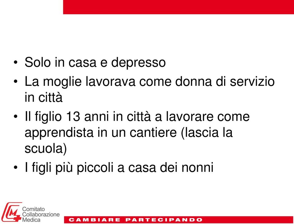 città a lavorare come apprendista in un cantiere