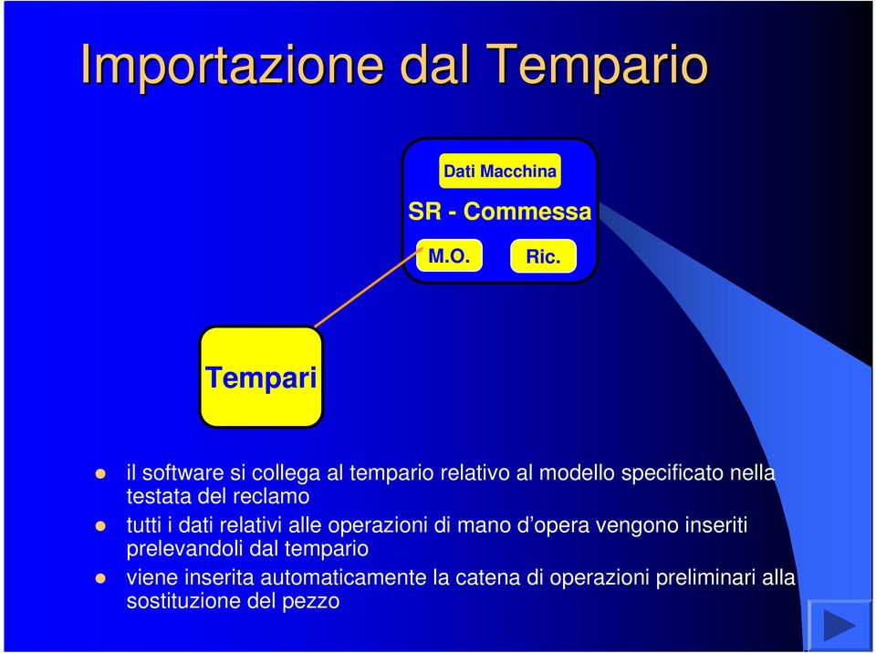 del reclamo tutti i dati relativi alle operazioni di mano d opera vengono inseriti