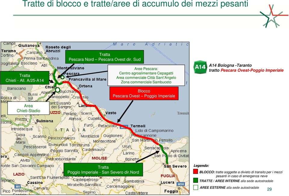 Sambuceto Pescara Ovest Poggio Imperiale A14 Bologna -Taranto tratto Pescara Ovest-Poggio Imperiale