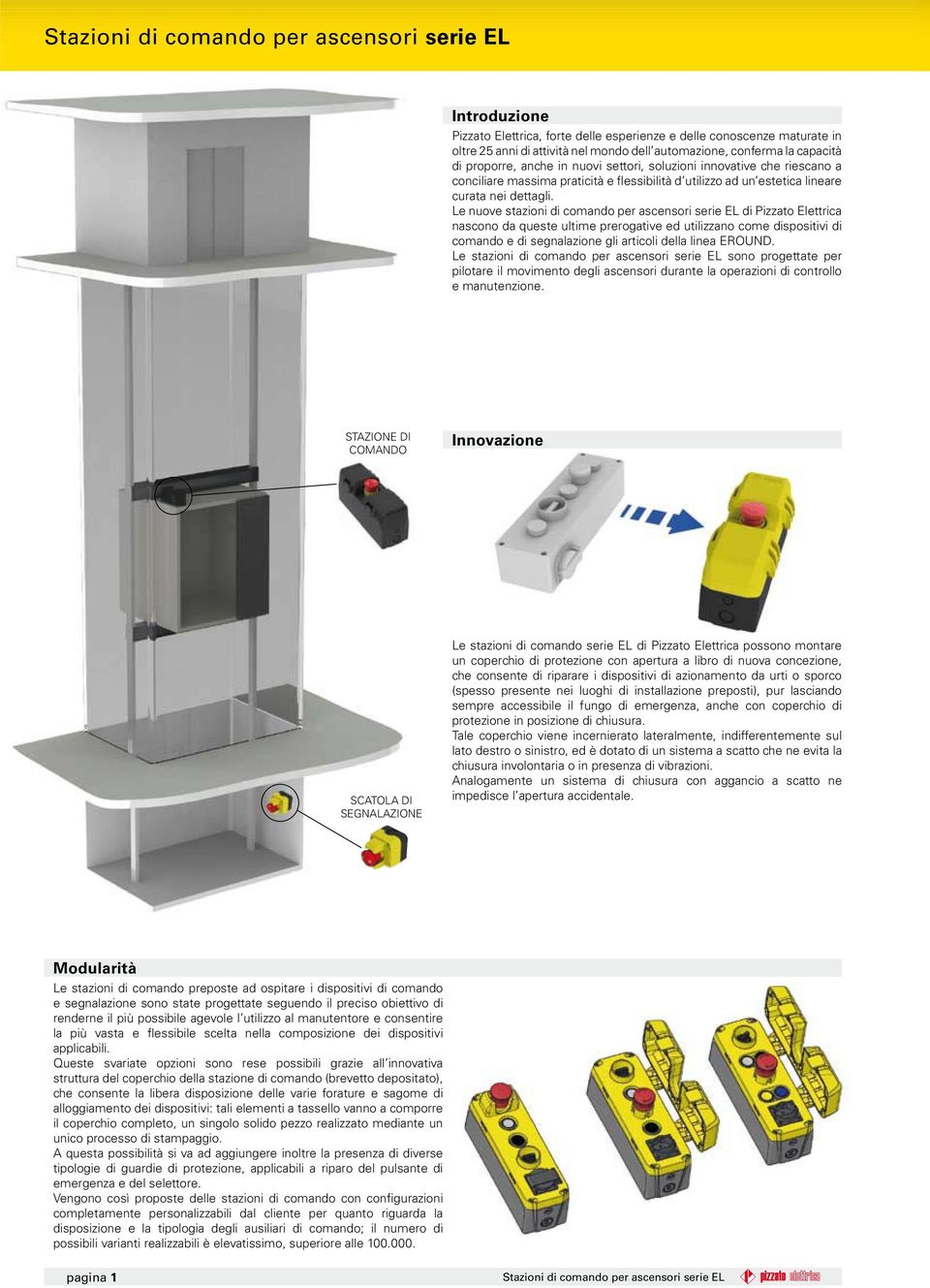 Le nuove stazioni di comando per ascensori serie L di Pizzato lettrica nascono da queste ultime prerogative ed utilizzano come dispositivi di comando e di segnalazione gli articoli della linea ROUND.