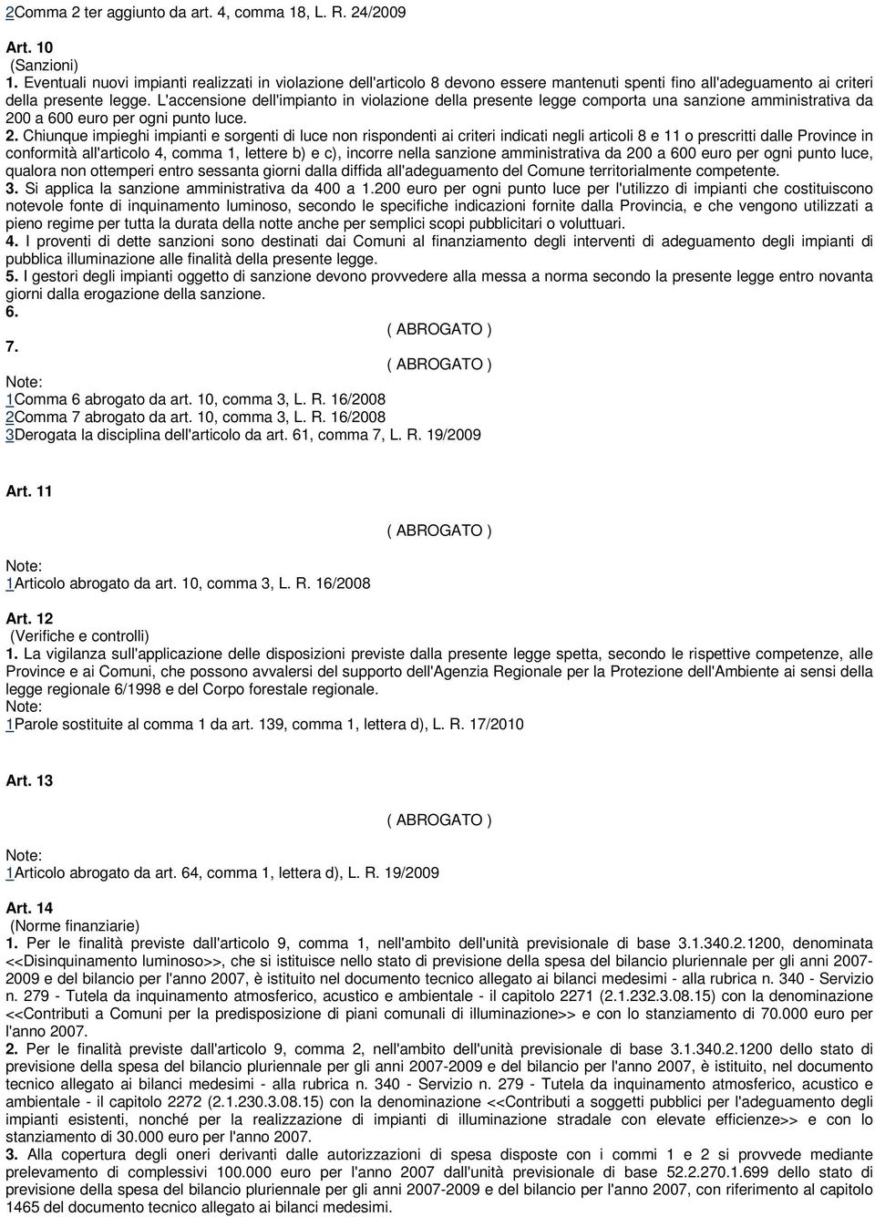 L'accensione dell'impianto in violazione della presente legge comporta una sanzione amministrativa da 20