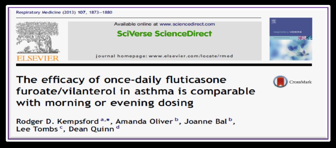 Semplificazione della terapia - monosomministrazione giornaliera- Nessuna differenza di efficacia di FF/VI 100/25