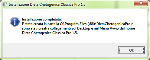 Ripristino da un backup Se sul desktop è presente un file di backup delle diete di una precedente disinstallazione vi verrà chiesto se utilizzarlo per la nuova installazione.