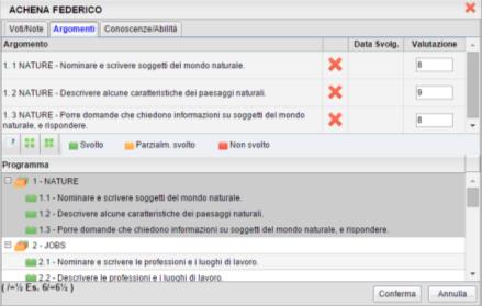 (Aggiungi argomenti alla prova) i- Confermare j-