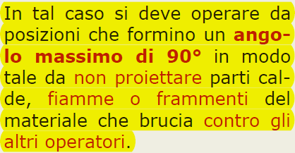 direzione mantenendo gli estintori a debita distanza.