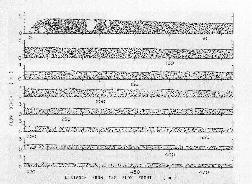 Classifica di Hutchinson (1988) Colate veloci Profilo longitudinale di un debris
