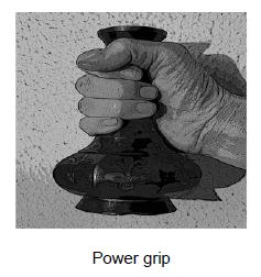 Fattore postura: mano-dita Non è incongruo solo il grip efficace (power grip) ovvero la presa di forza con maniglia di diametro > 2-3