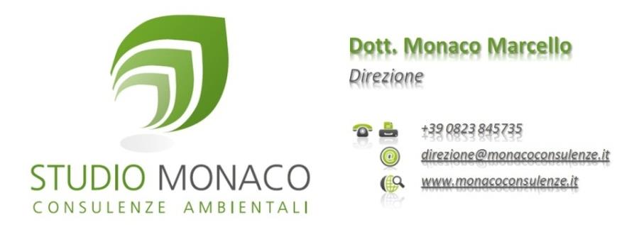 DR. MARCELLO MONACO CHIMICO Autorizzazioni Ambientali Sicurezza e igiene del lavoro Haccp Emissioni in atmosfera Amianto Consulente ADR Via Vittorio Emanuele II, cond.