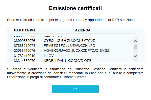 Qualora il firmatario sia profilato per lavorare su più REB, al primo login su un altro REB (da effettuarsi con userid e PIN di Accesso)