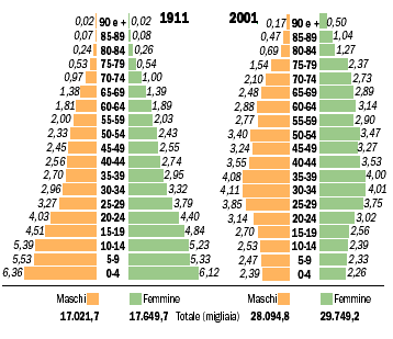 Distribuzione per classi di età e