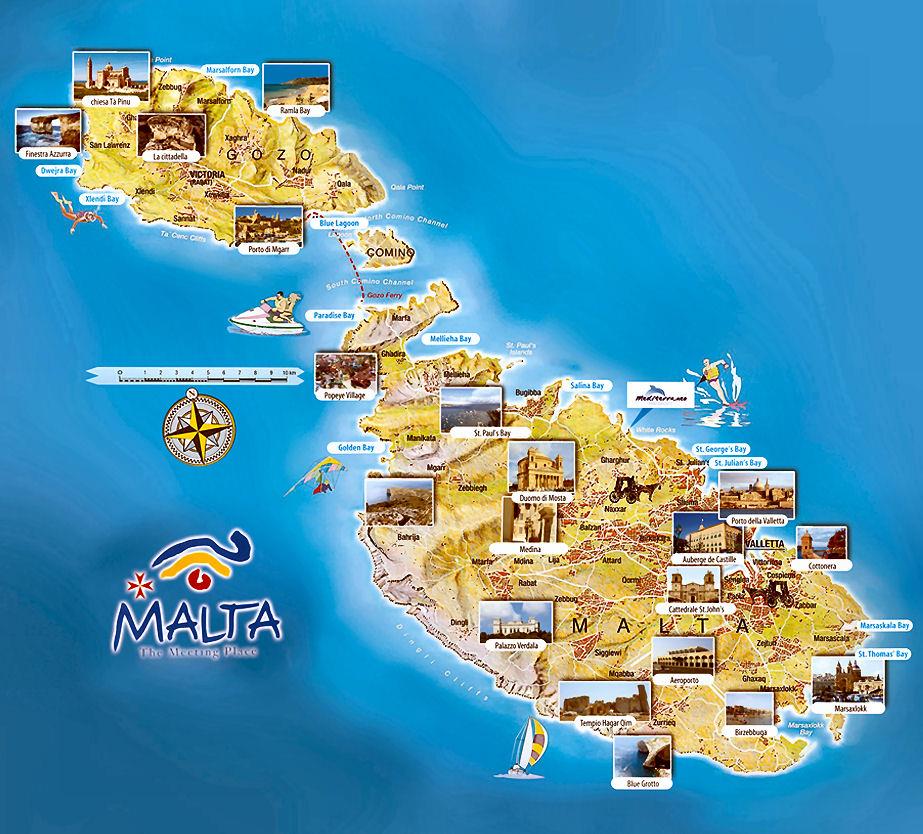 Gioiello del Mediterraneo Malta, l isola dei cavalieri, è un arcipelago di cinque isole nel Mediterraneo centrale situato a sud della Sicilia, a est della Tunisia e a nord della Libia.