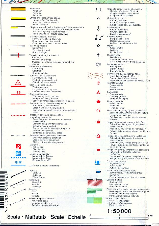 SEGNI CONVENZIONALI NELLE CARTE, IN BASSO O IN UN ANGOLO, TROVIAMO UNA LEGENDA DEI SIMBOLI E