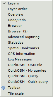 presentazione - QGIS desktop 8 E' possibile decidere quali pannelli e