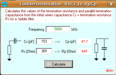 si può anche terminare il ltro con una capacità in serie alla resistenza originale del ltro, calcolandola con la formula = 2 e ω 2 R 2 0 + 1 e ω 2 R 2 0 Dai calcoli risulta una capacità di 153 pf.