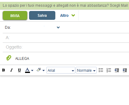 Inviare un messaggio Aggiungere, eliminare un file allegato al messaggio Al messaggio è possibile allegare un file(di testo, una foto, un immagine ecc.