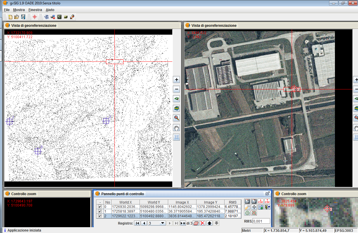 Il software ci presenterà due finestre affiancate con le rispettive cartografie: la CTR e l ortofoto.
