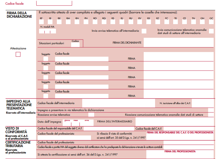 Esempio: Intermediario Fiscale e/o Abilitato all Invio Telematico Modello Unico Società di Capitali Nella casella relativa all impegno a presentare in via telematica la dichiarazione