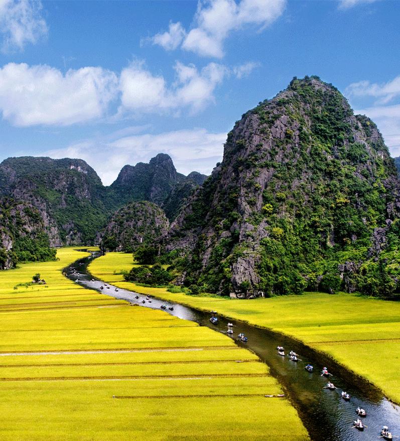 14 giorni/11 notti La Baia di Halong Hanoi la capitale del Nord Le etnie del Nord Sapa e le magnifiche terrazze Ninh Binh un luogo da fiaba Mercato sull acqua Ben tre e i canali del Mekong Saigon la