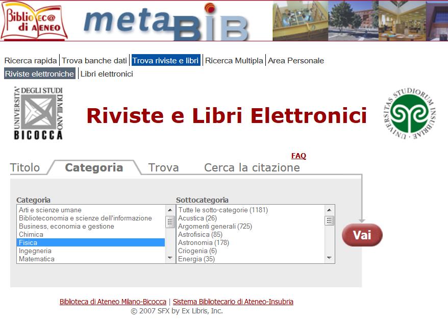 MetaBib Trova riviste e libri elettronici [2] Puoi scoprire a quali