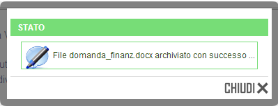 1. Si seleziona il file da caricare. 3.Viene contrassegnato l allegato caricato 2. Si carica il file scelto. 4.