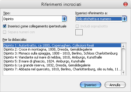 7 I riferimenti incrociati Per riferirsi a parti specifiche di un documento si possono usare i riferimenti incrociati.