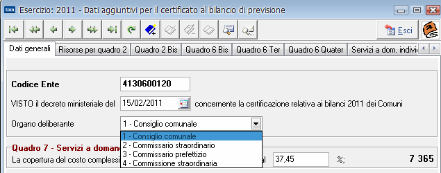 Posizionarsi sull esercizio 2011. BIL (dal menù Base). Come per gli anni precedenti, le operazioni da eseguire per una corretta elaborazione dei dati sono le seguenti: Completamento dati aggiuntivi.