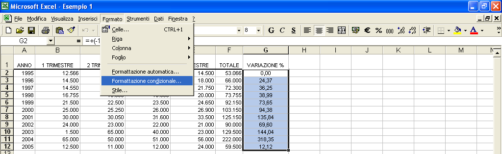 Formattazione condizionale per immagini guida avanzata È possibile far si che Excel esegua automaticamente dei comandi fissando dei formati basati su condizioni.