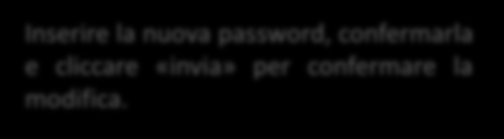 Modifica Password e dati di registrazione Per motivi di sicurezza, quando verrà effettuato il primo accesso al Portale il sistema richiederà la modifica della