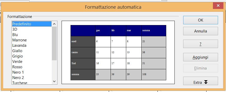 NOTA: È sempre necessario selezionare preventivamente le colonne/righe su cui l'azione deve avere effetto. 2.6.