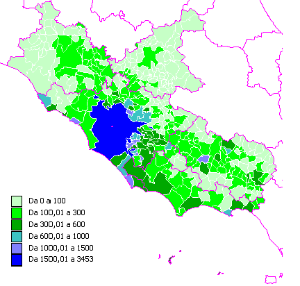 12 RAPPORTO REGIONALE SULLA CONDIZIONE ABITATIVA NEL LAZIO La provincia meno popolosa è Rieti con solo 159.