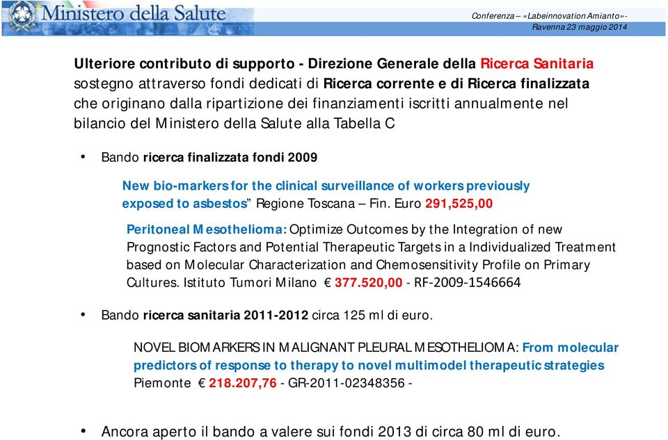 exposed to asbestos Regione Toscana Fin.