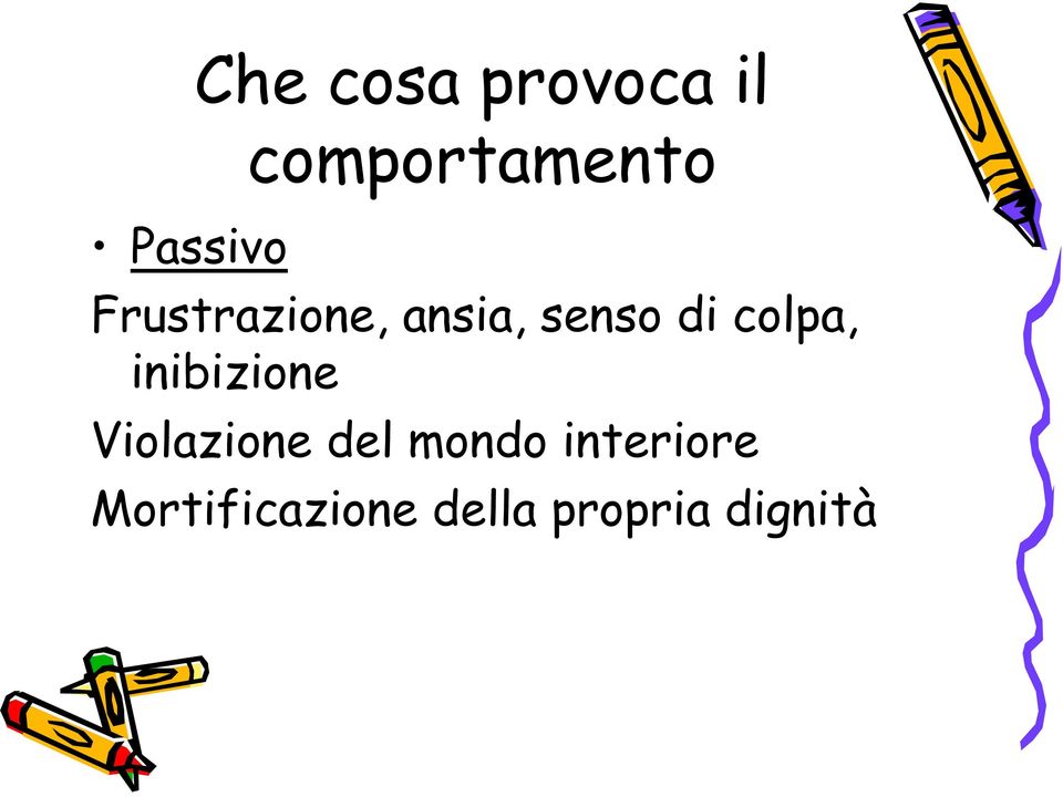 senso di colpa, inibizione Violazione