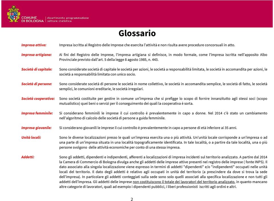 Ai fini del Registro delle Imprese, l impresa artigiana si definisce, in modo formale, come l impresa iscritta nell apposito Albo Provinciale previsto dall art. 5 della legge 8 agosto 1985, n. 443.