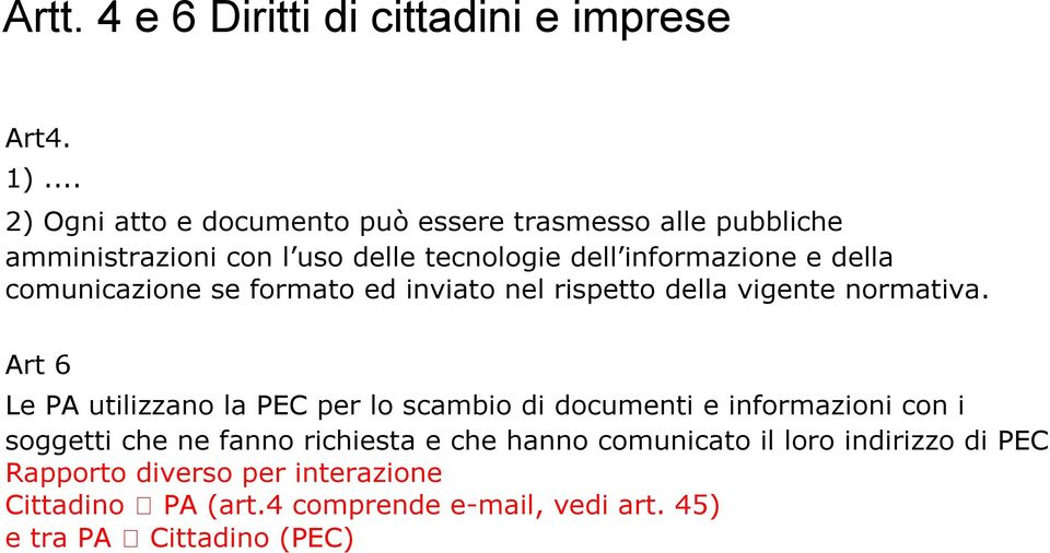 della comunicazione se formato ed inviato nel rispetto della vigente normativa.